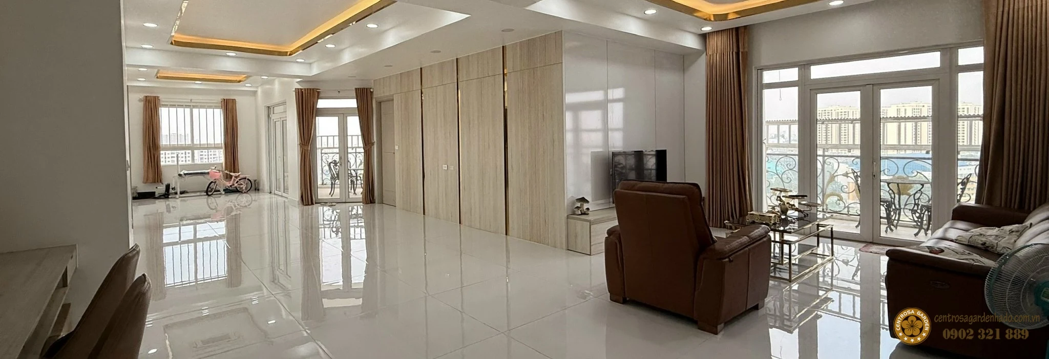 Phòng khách căn hộ Hà Đô Centrosa Garden rộng và sáng