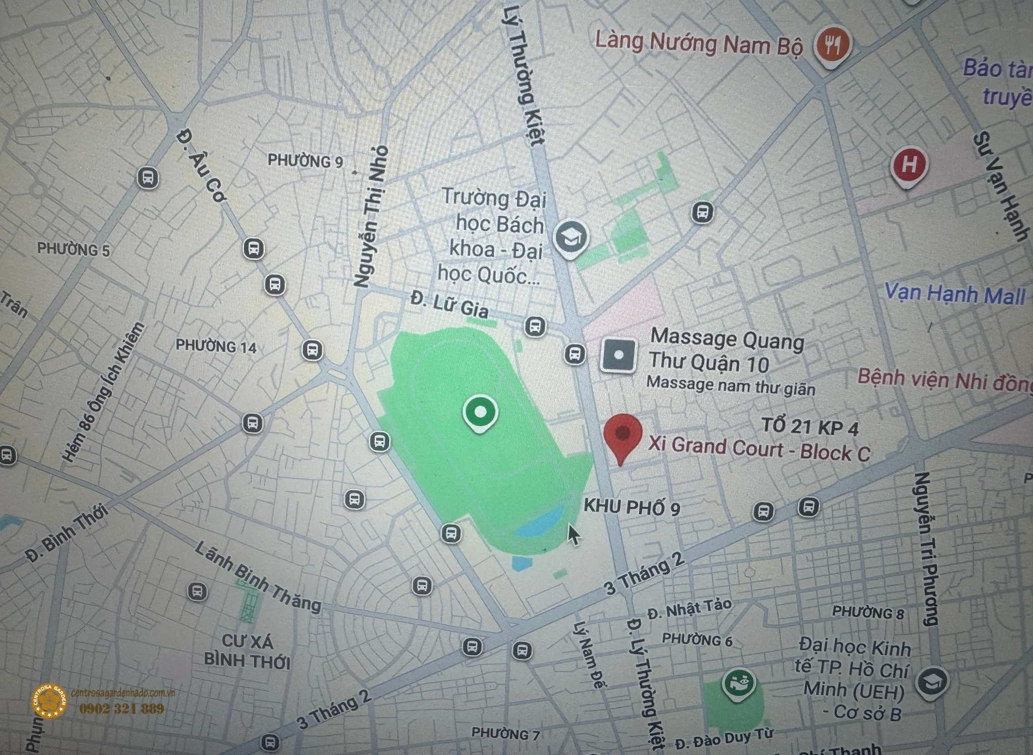 Vị trí căn hộ Xi Grand Court trên bản đồ Quận 10 TP.HCM