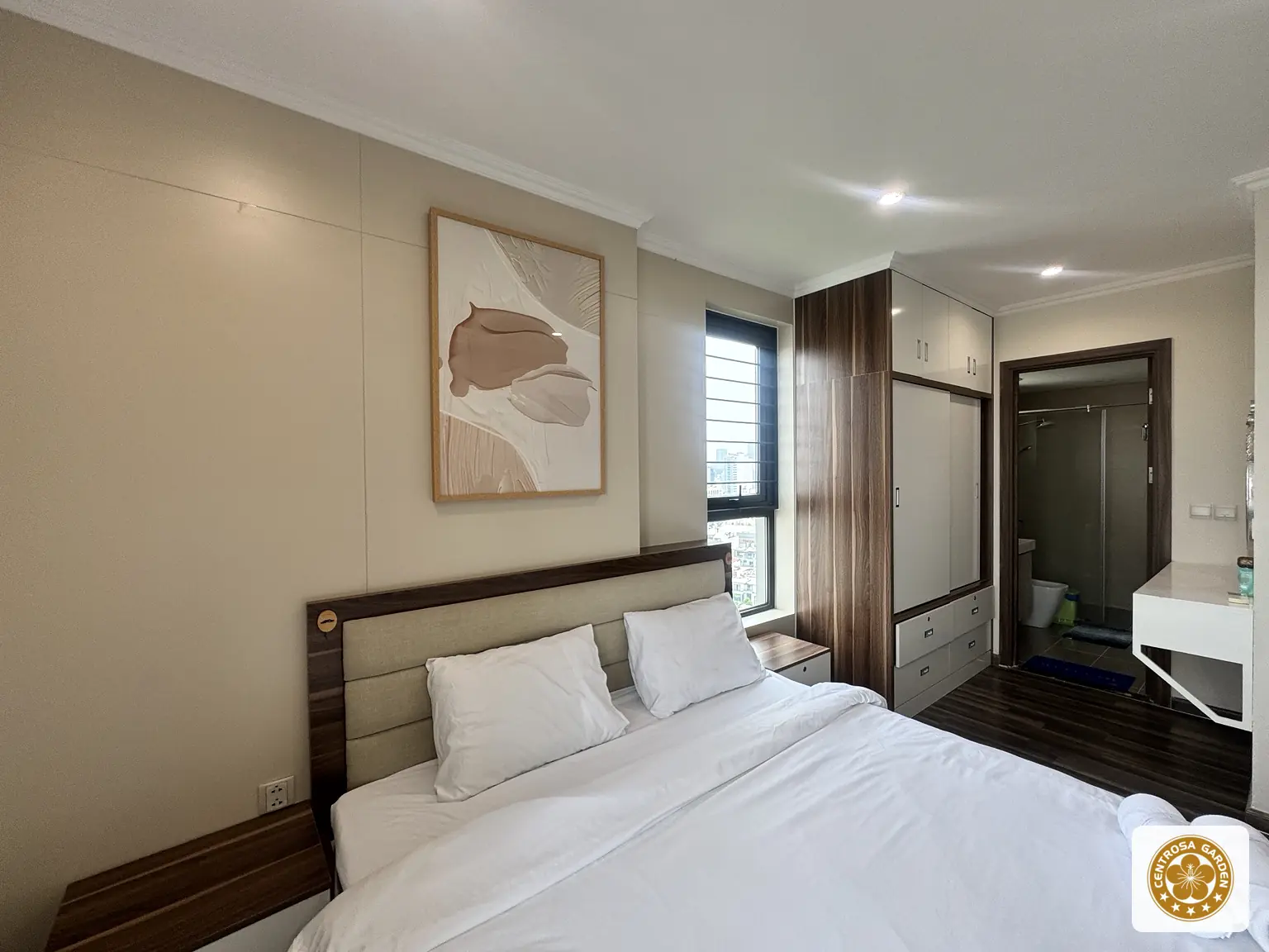 Phòng ngủ full nội thất đẹp của căn hộ Hà Đô Centrosa Garden 3PN