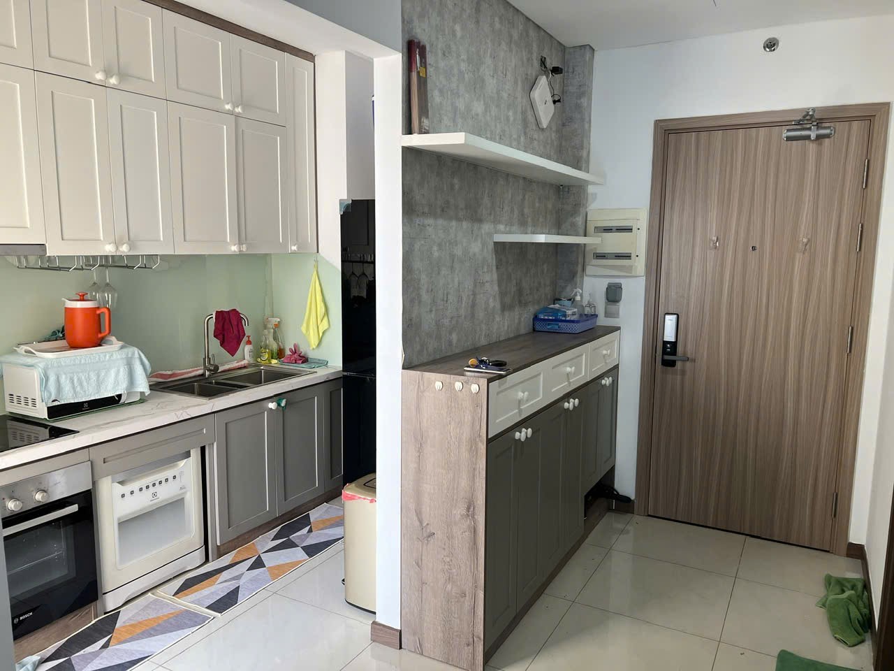 Toàn cảnh phòng khách nối liền bàn ăn căn hộ Jasmine 1 Hà Đô Centrosa 87m² tầng 22